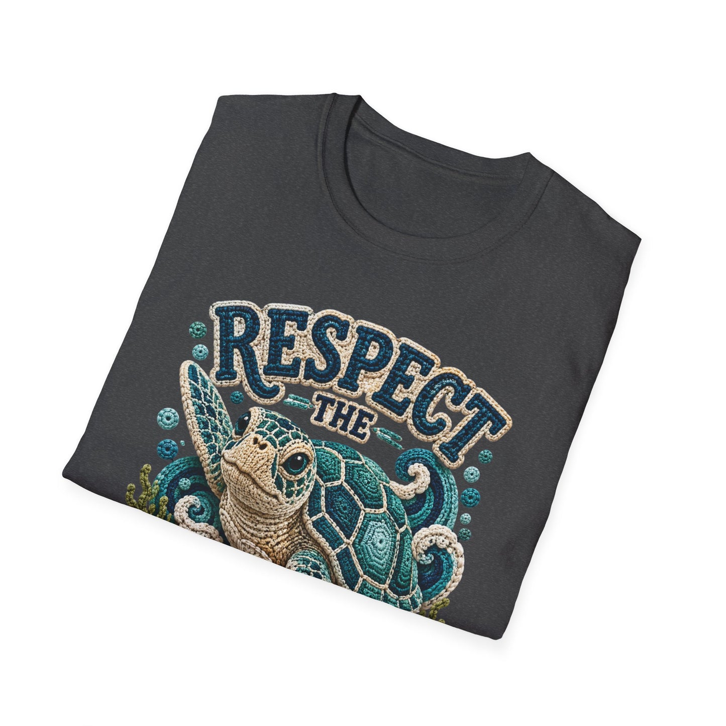 Respect the Locals Tee - Sea Turtle Crochet Print