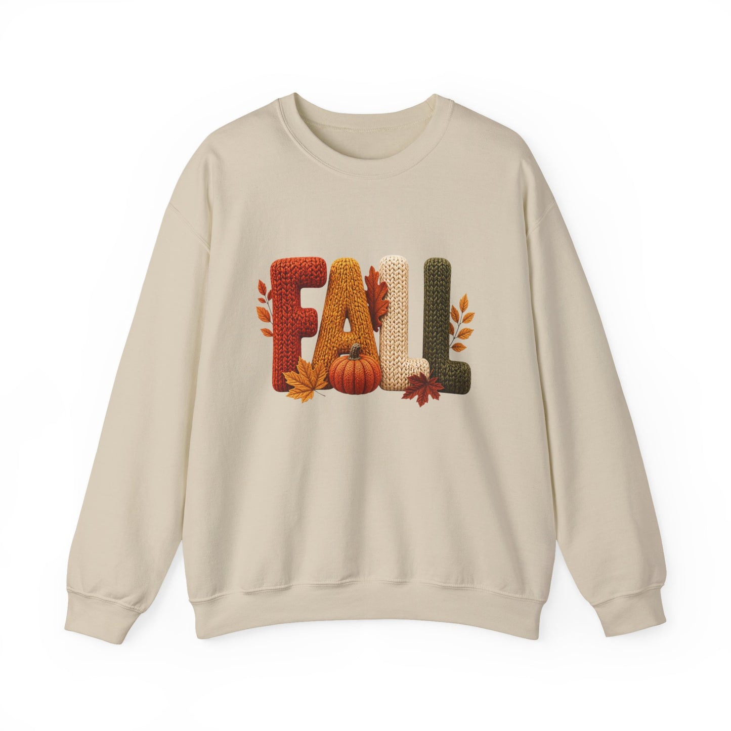 Fall Sweatshirt – Pumpkin & Leaves