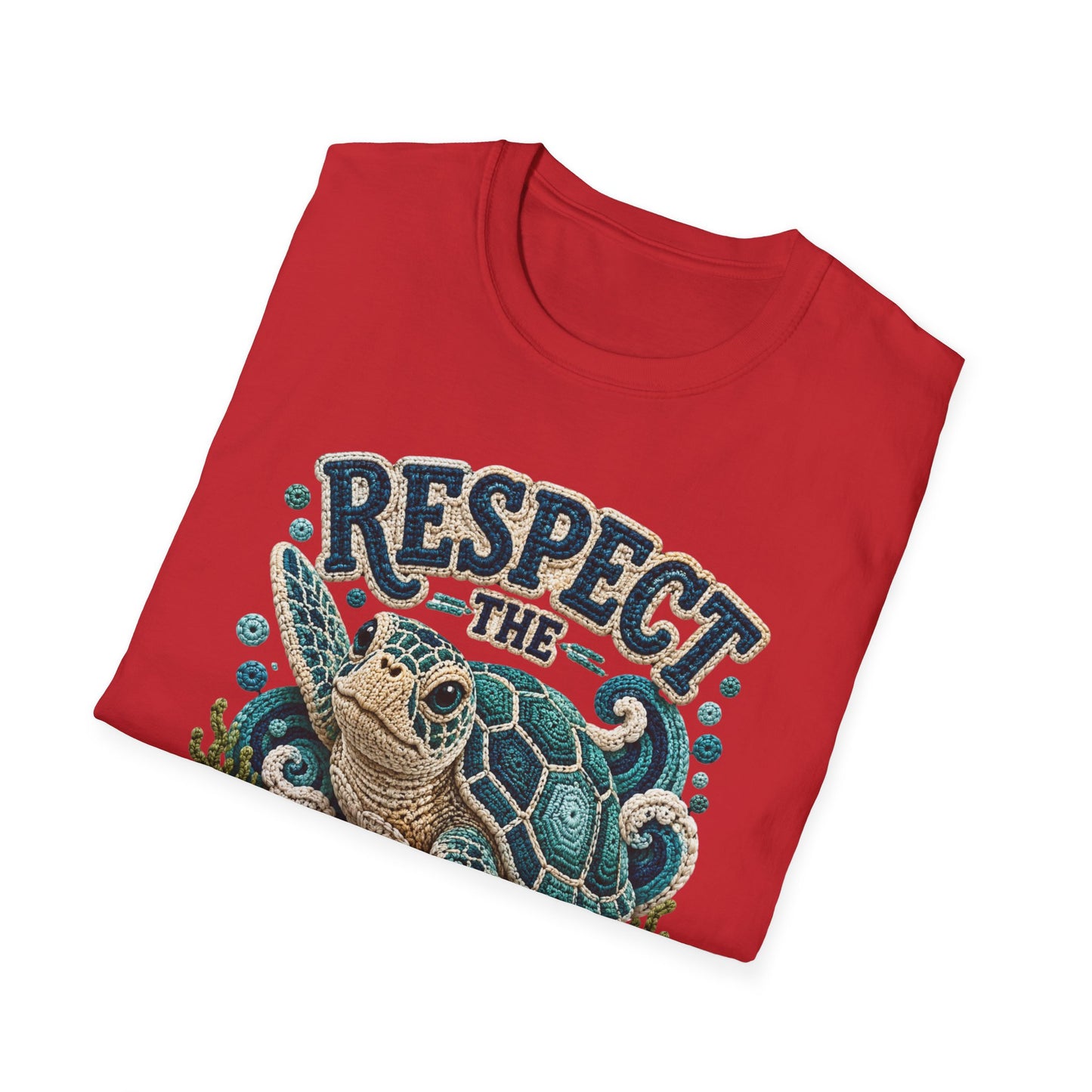 Respect the Locals Tee - Sea Turtle Crochet Print
