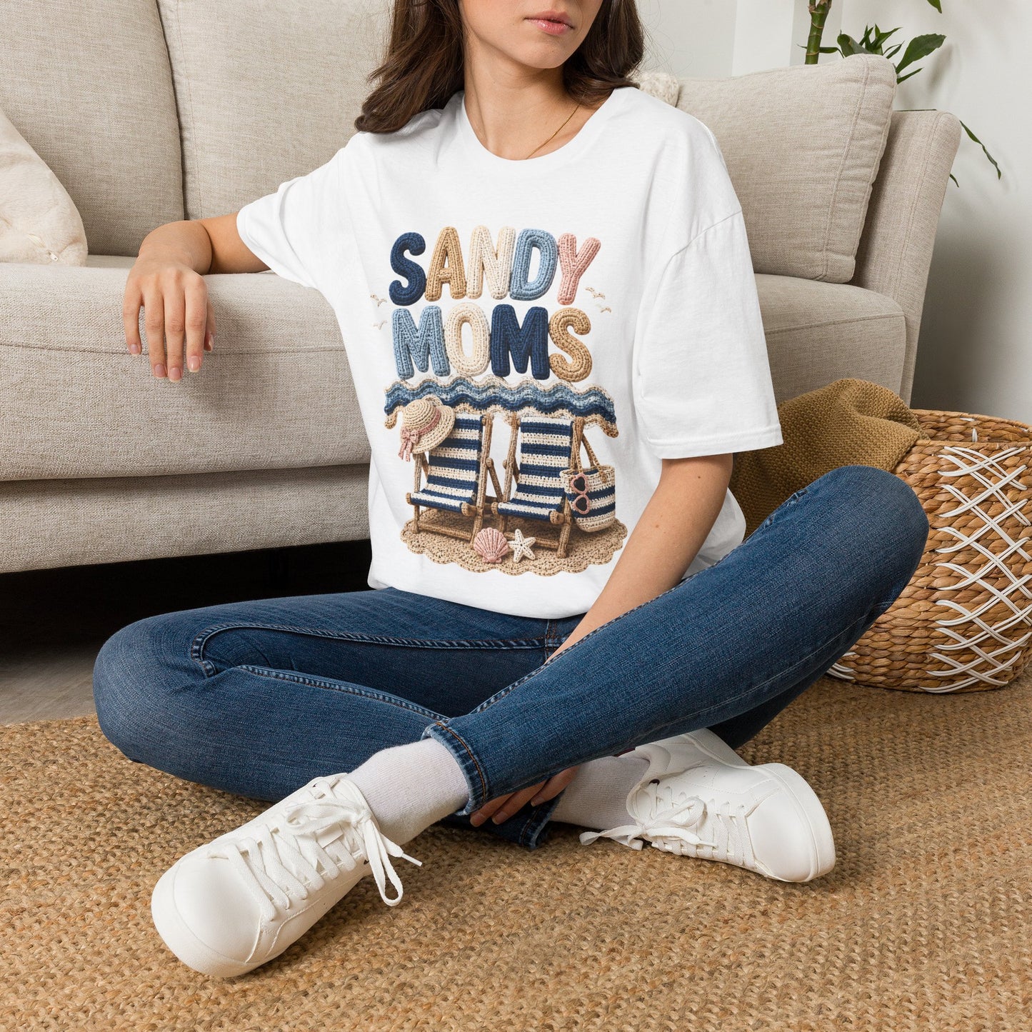 Sandy Moms Tee - Crochet Print