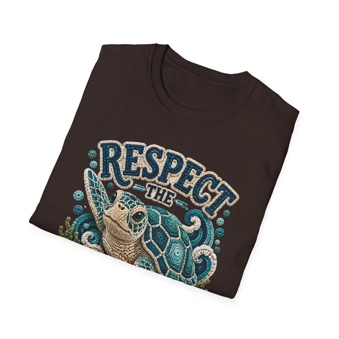 Respect the Locals Tee - Sea Turtle Crochet Print