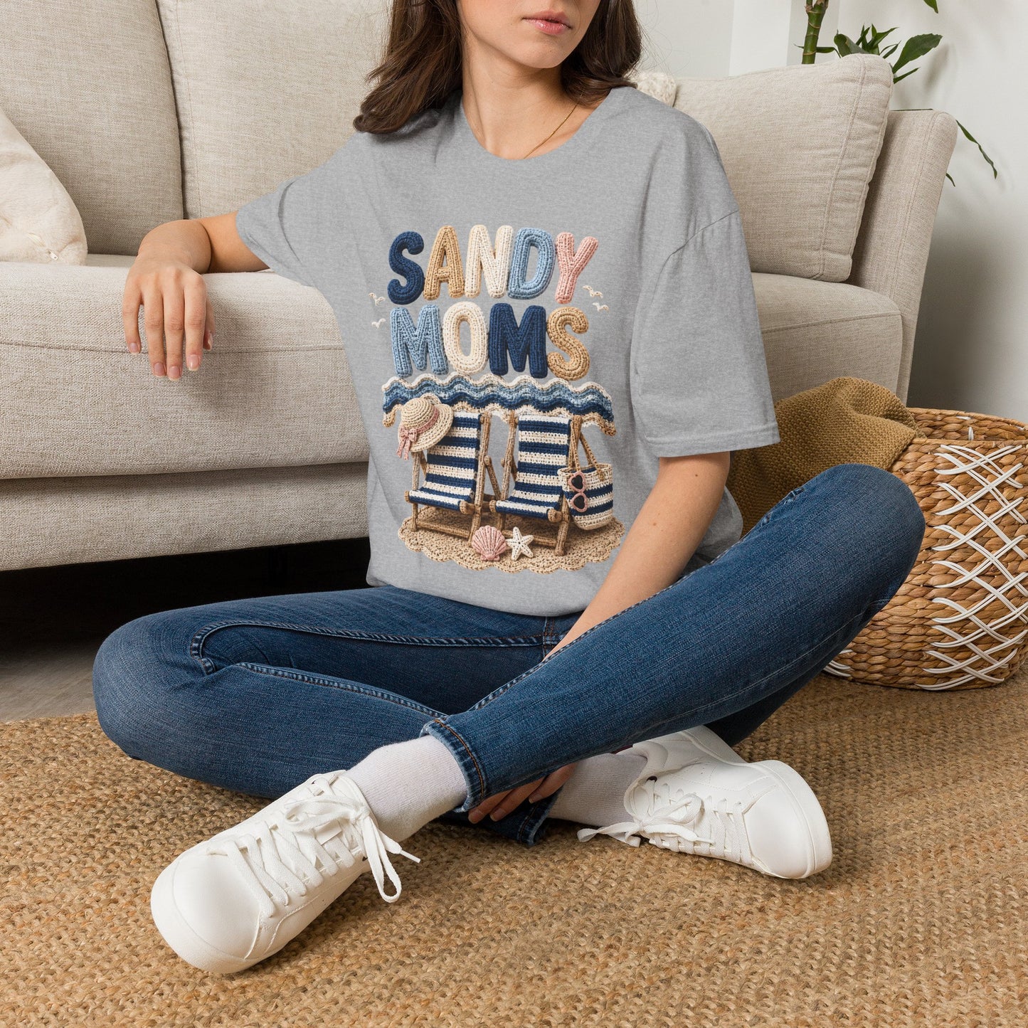 Sandy Moms Tee - Crochet Print