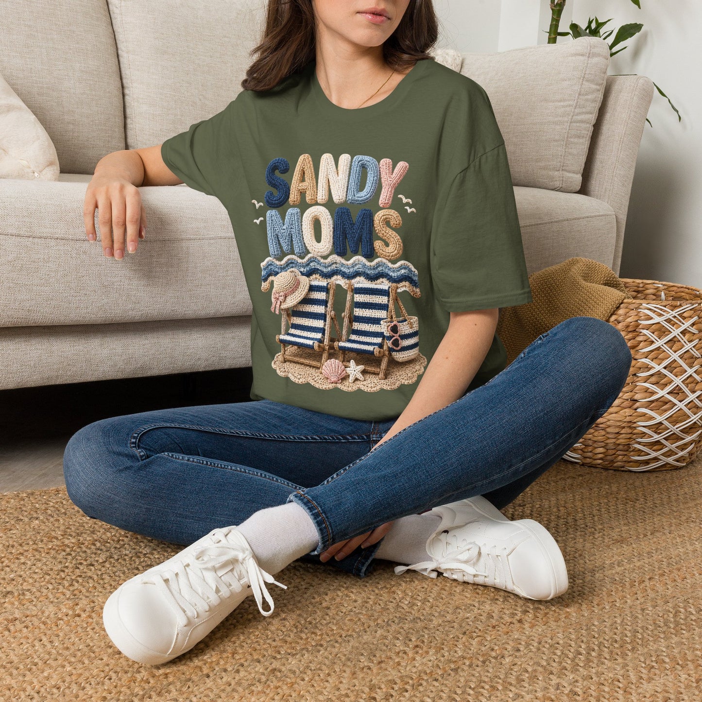 Sandy Moms Tee - Crochet Print