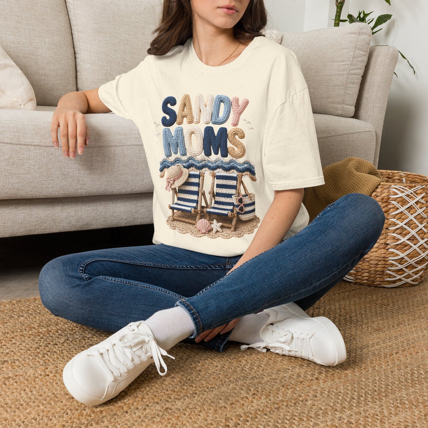 Sandy Moms Tee - Crochet Print