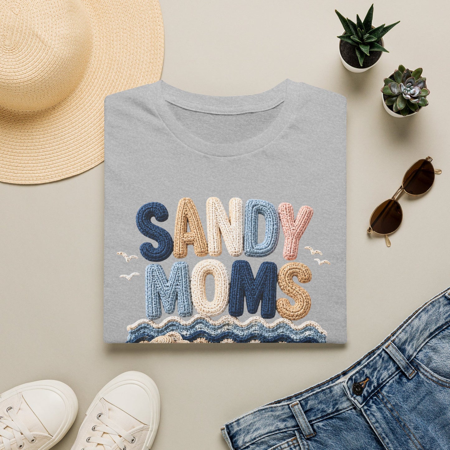 Sandy Moms Tee - Crochet Print