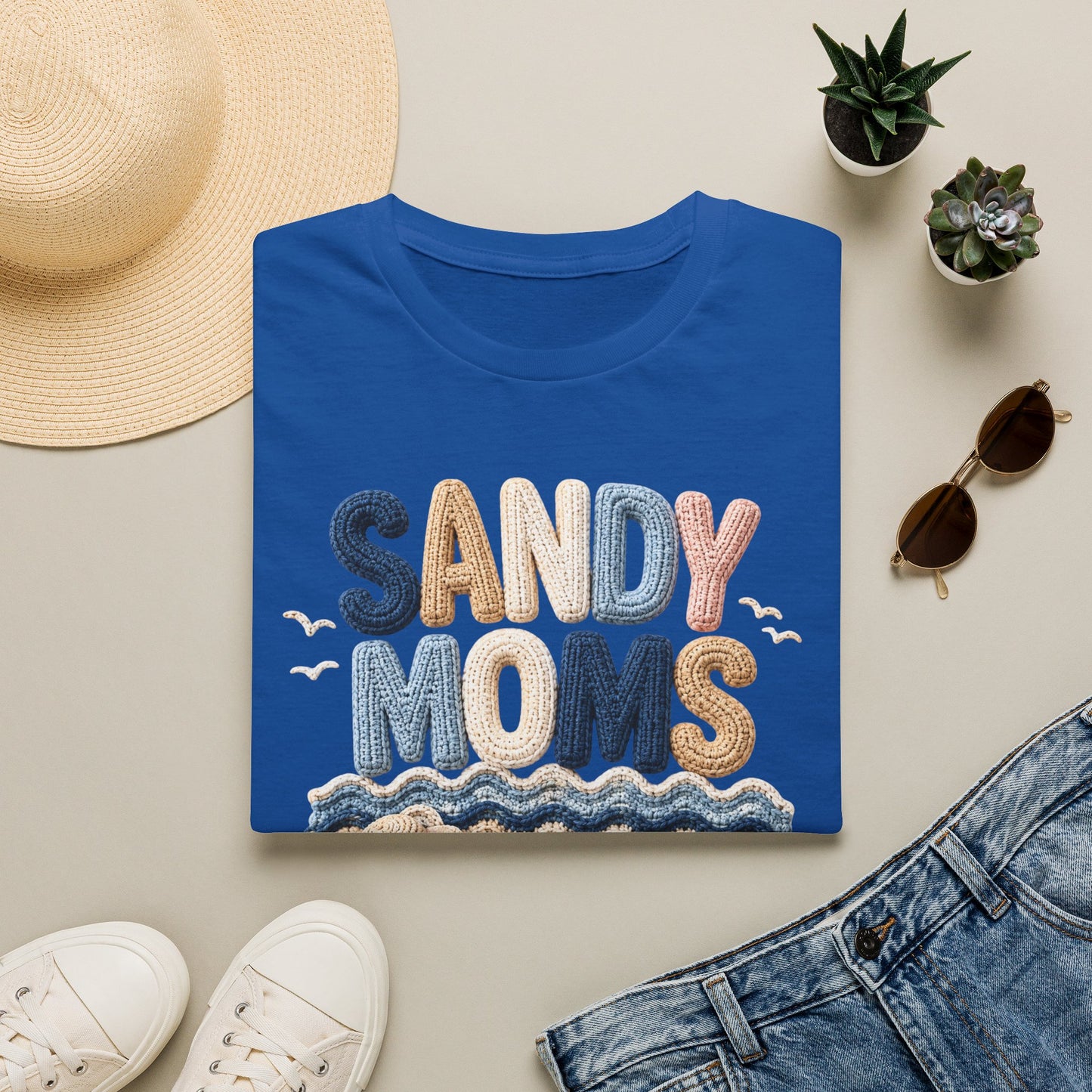 Sandy Moms Tee - Crochet Print