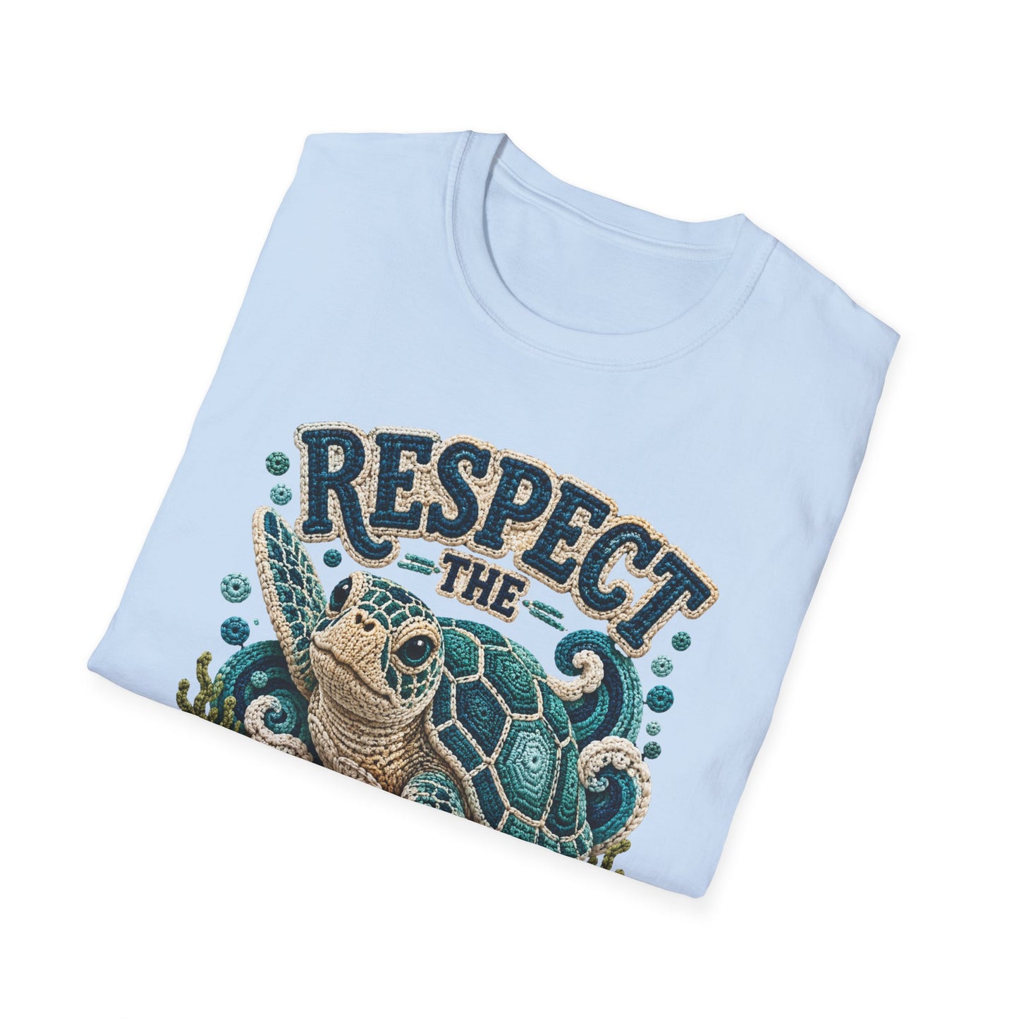 Respect the Locals Tee - Sea Turtle Crochet Print