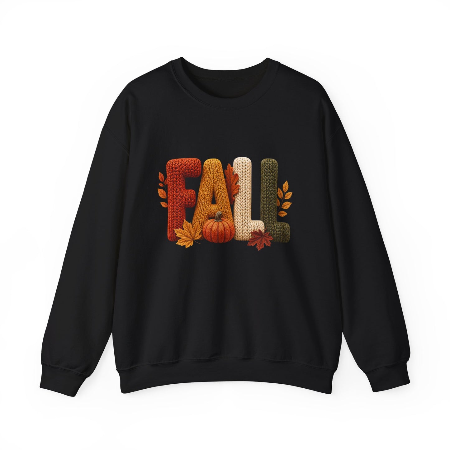 Fall Sweatshirt – Pumpkin & Leaves
