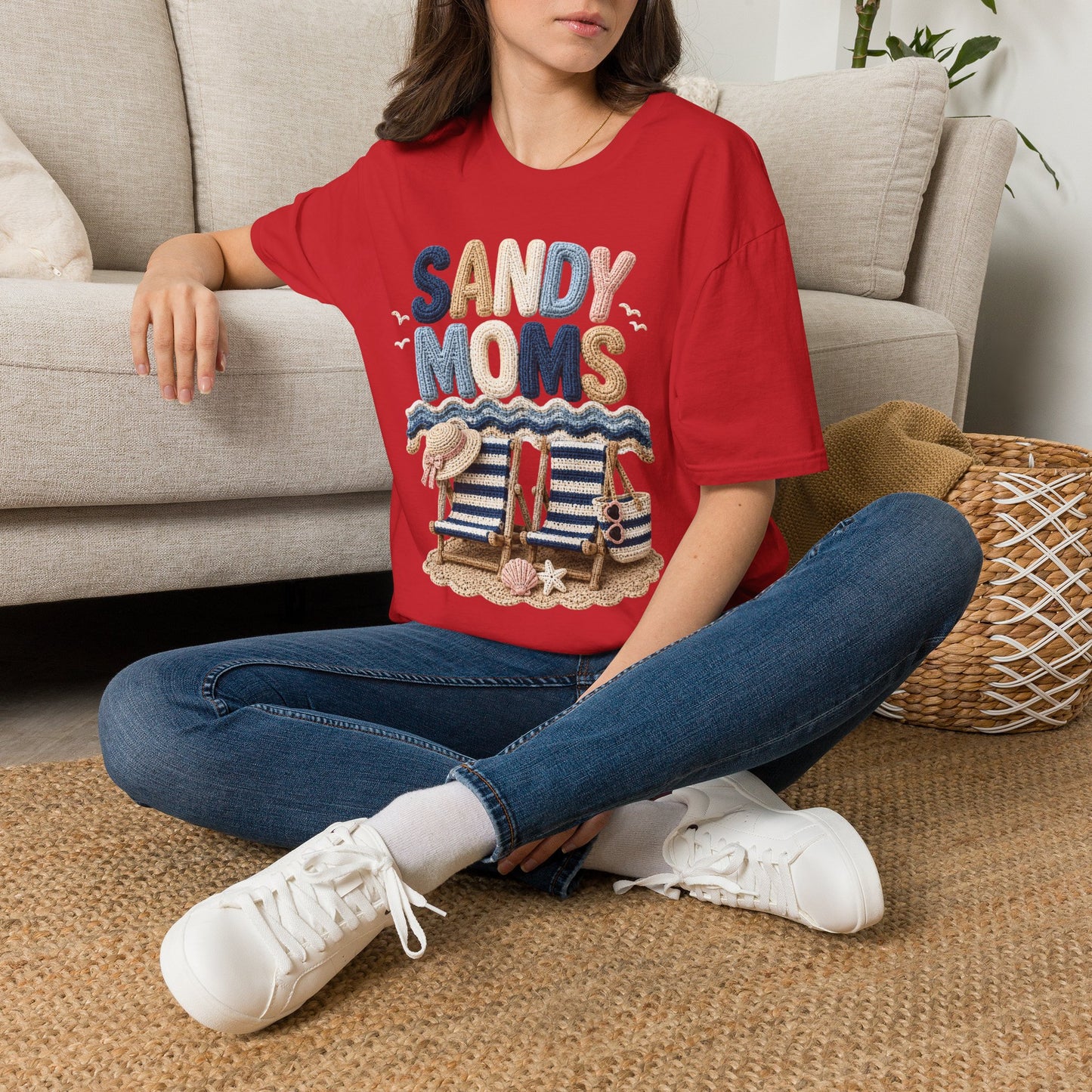 Sandy Moms Tee - Crochet Print