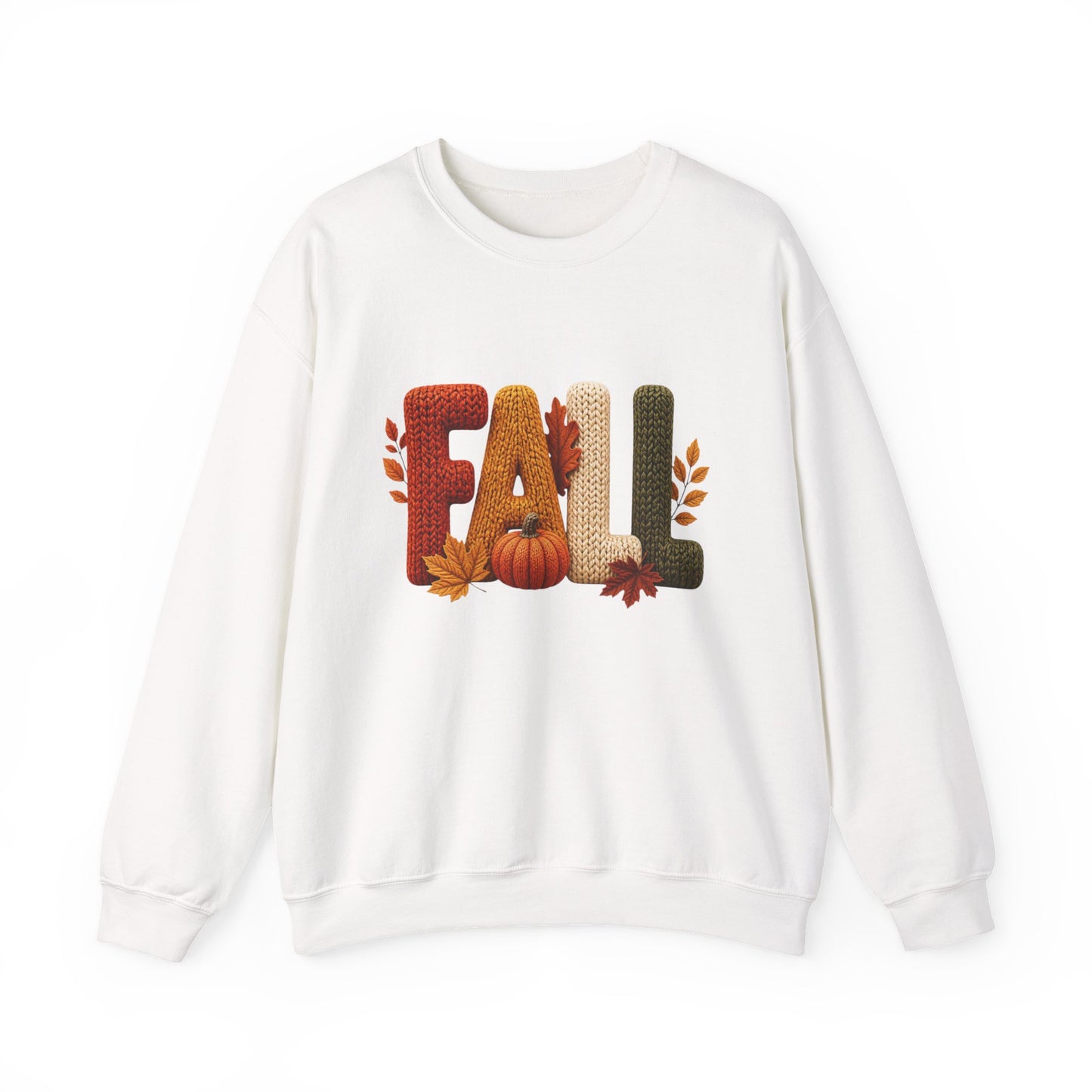 Fall Sweatshirt – Pumpkin & Leaves