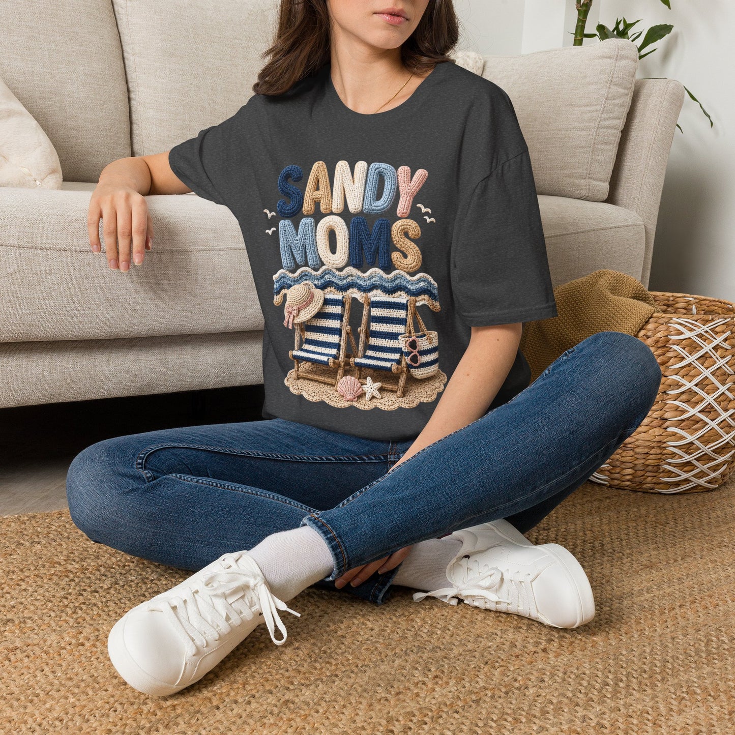 Sandy Moms Tee - Crochet Print