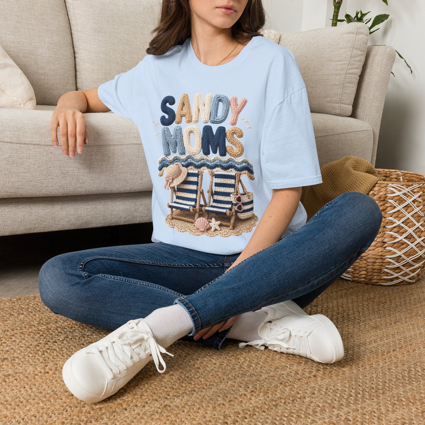 Sandy Moms Tee - Crochet Print