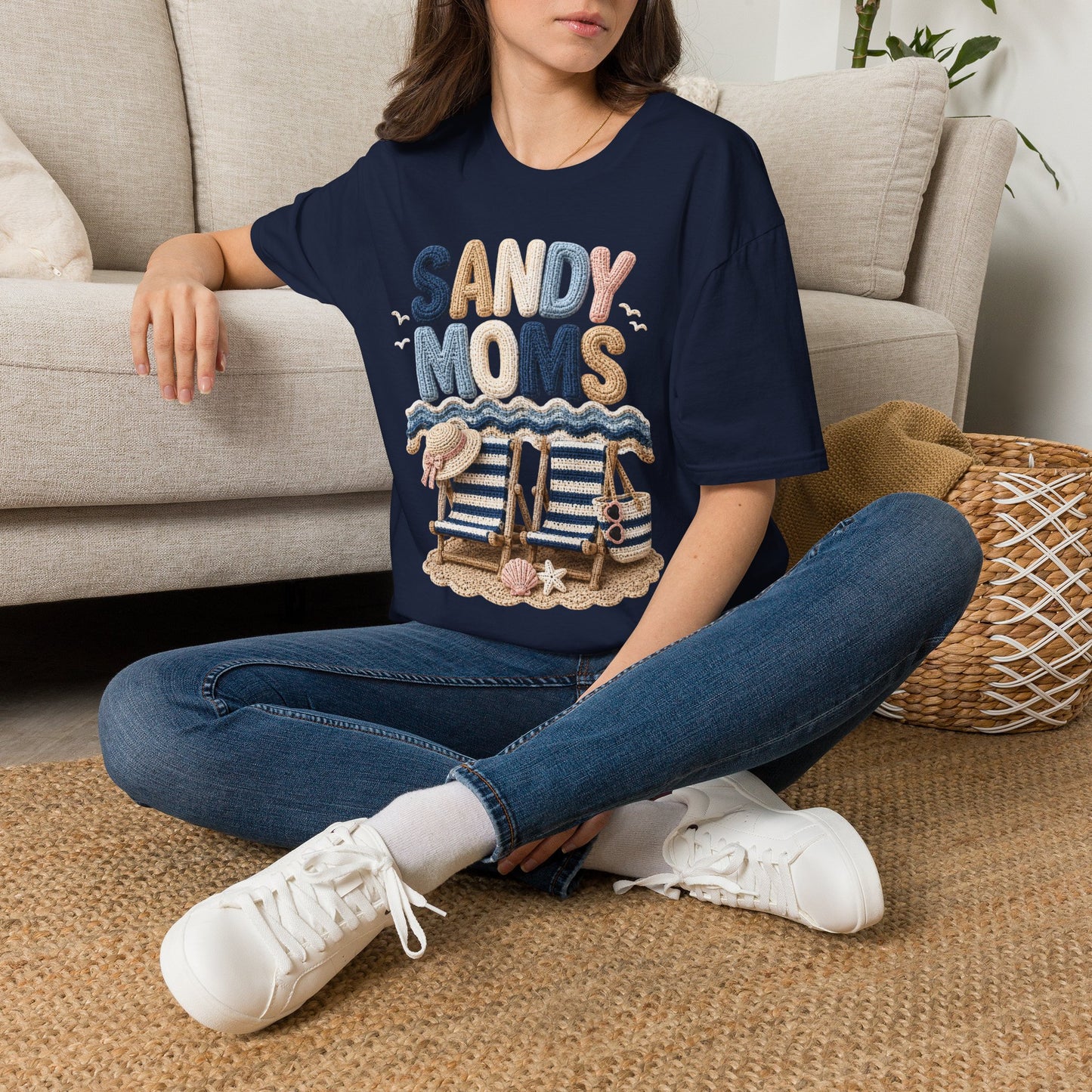 Sandy Moms Tee - Crochet Print