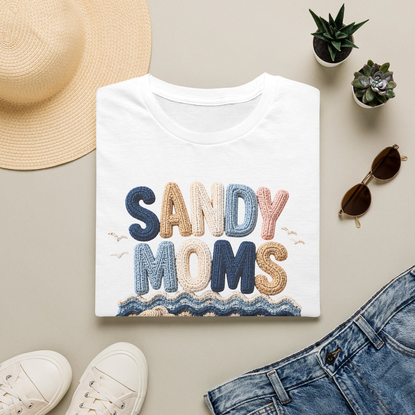 Sandy Moms Tee - Crochet Print